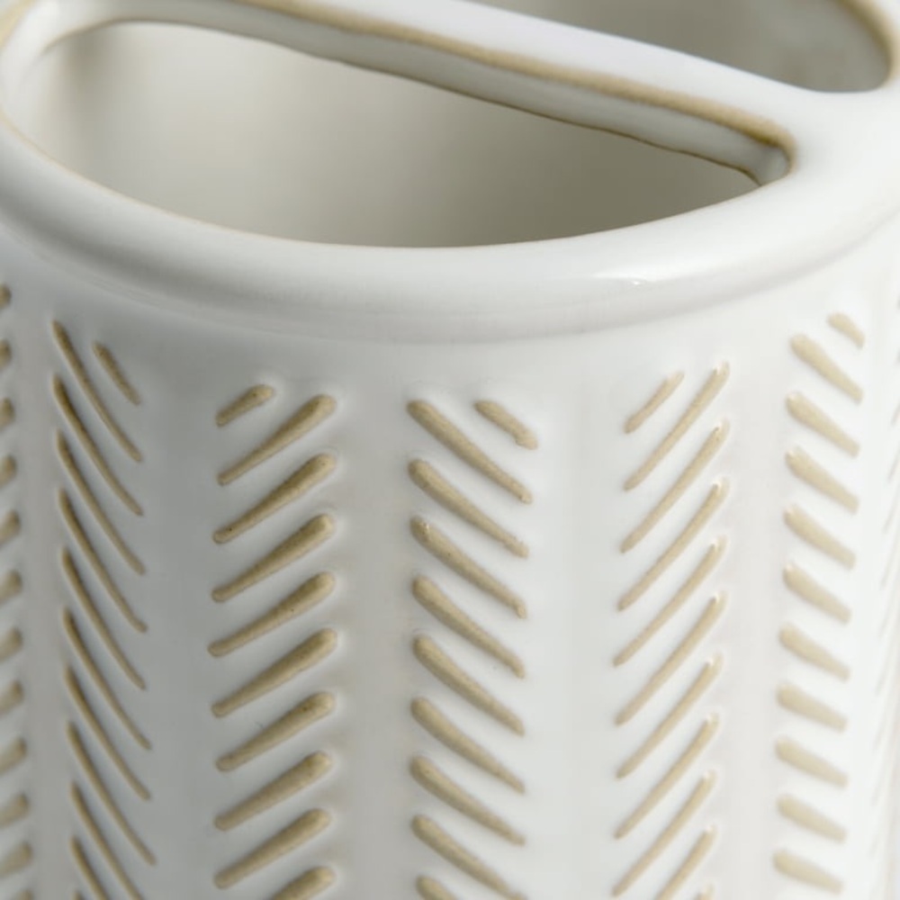 Better Homes & Gardens Reactive Glazed Ceramic Toothbrush Holder, Creamy White - Picture 5 of 8